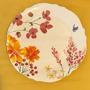 Sur la Table 9” floral plate with butterfly.